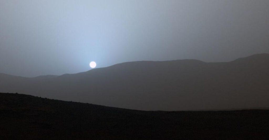 mars, blue sunset