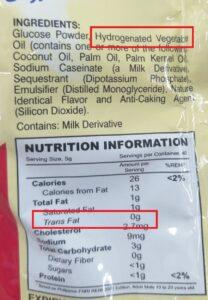 trans fat, trans fats, food label, nutrition facts, hydrogenated